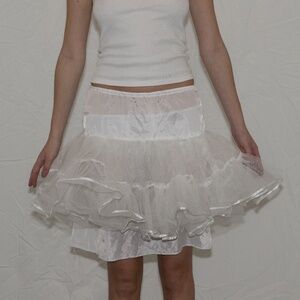White tutu underskirt mesh layers with tie size small - medium